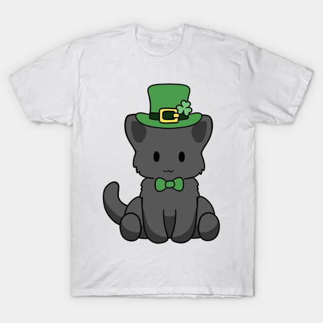 St Patrick Black Kitty T-Shirt by BiscuitSnack